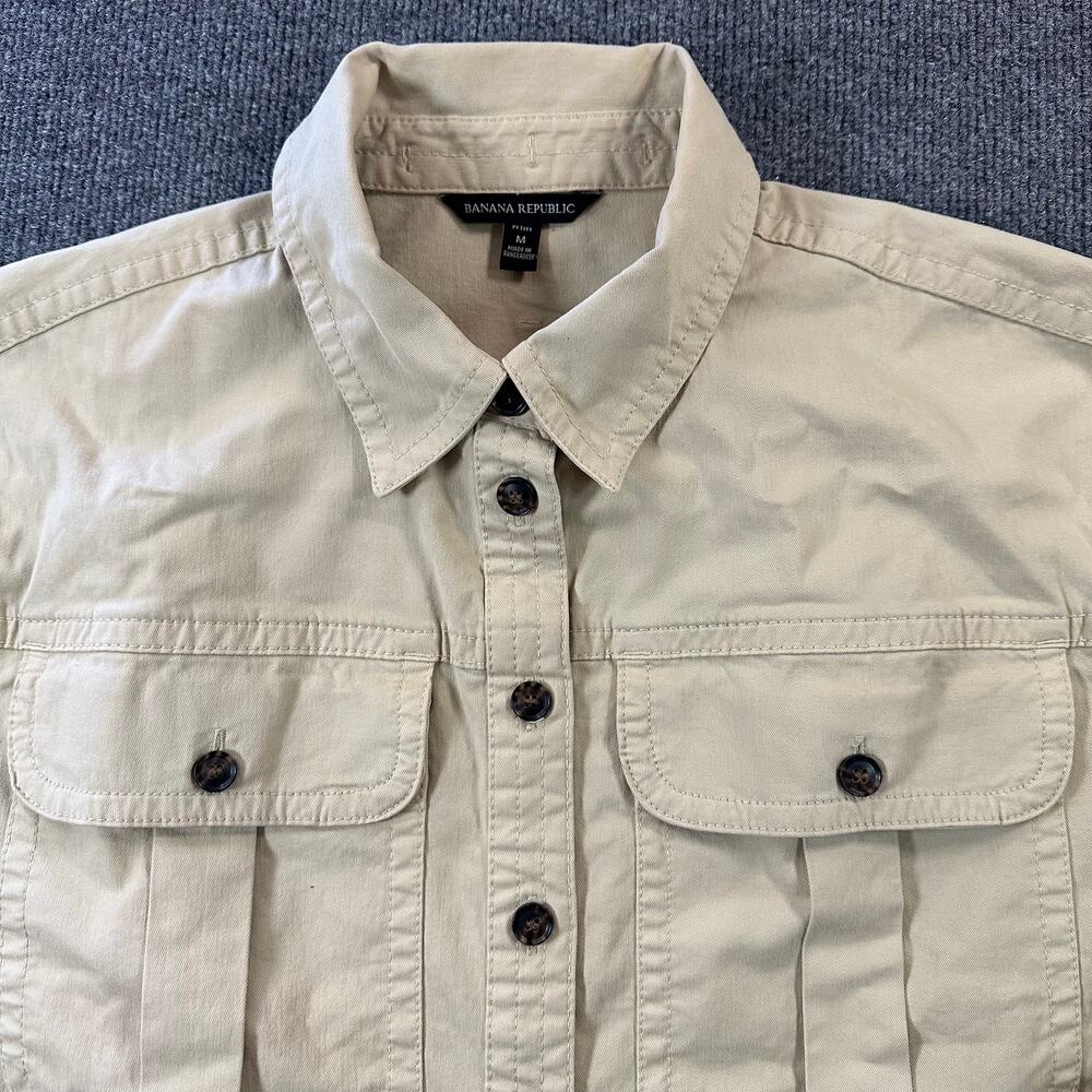 Banana Republic Women's The Essential Shirt Jacket Muted Tone Wheat Safari MP